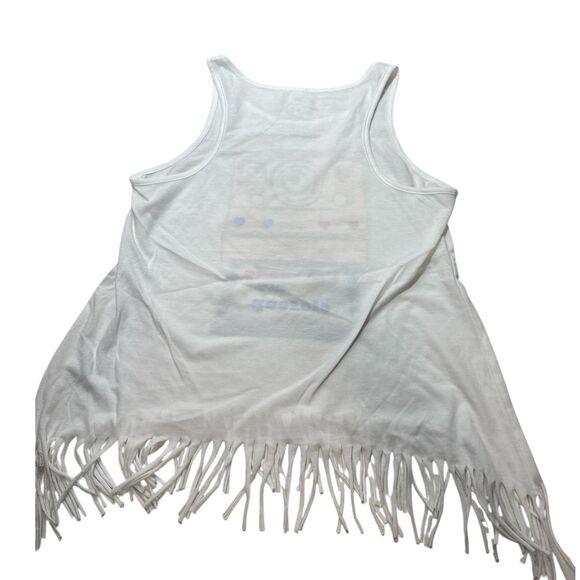 PS Aeropostale Girls 12 White Retro Camera  Glitter Fringed Tank - Picture 4 of 5